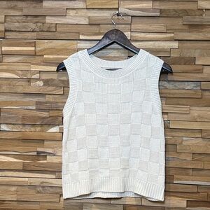 Z Supply | Jillian Checkered Vest | Whisper White/Cream | S